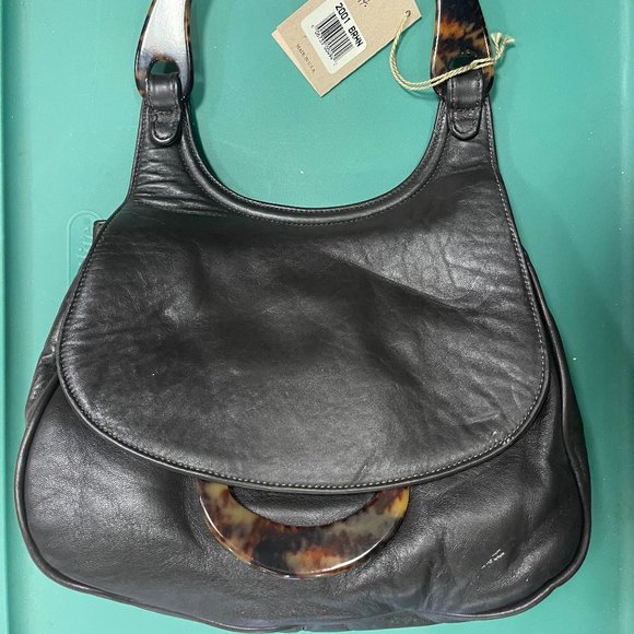 Silver Blue Brown purse resin handle - Picture 1 of 7